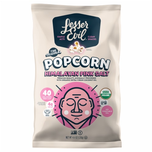 Organic Popcorn, Himalayan Pink Salt by LesserEvil - Tier A kids snack