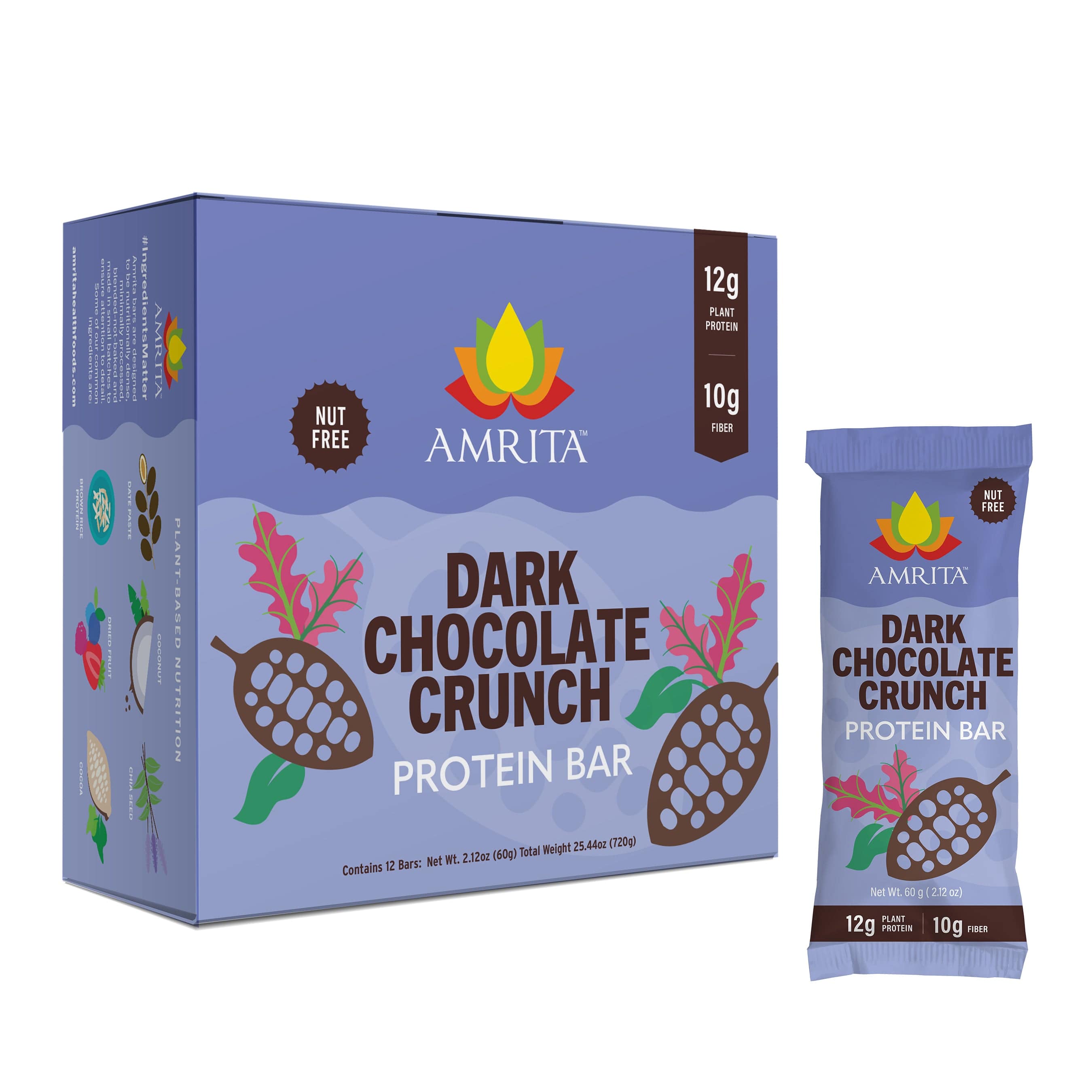 Dark Chocolate Crunch Protein Bar by Amrita - Tier C kids snack