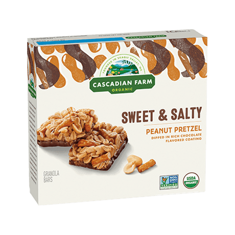 Organic Sweet & Salty Peanut Pretzel Chewy Granola Bars by Cascadian Farm - Tier E kids snack