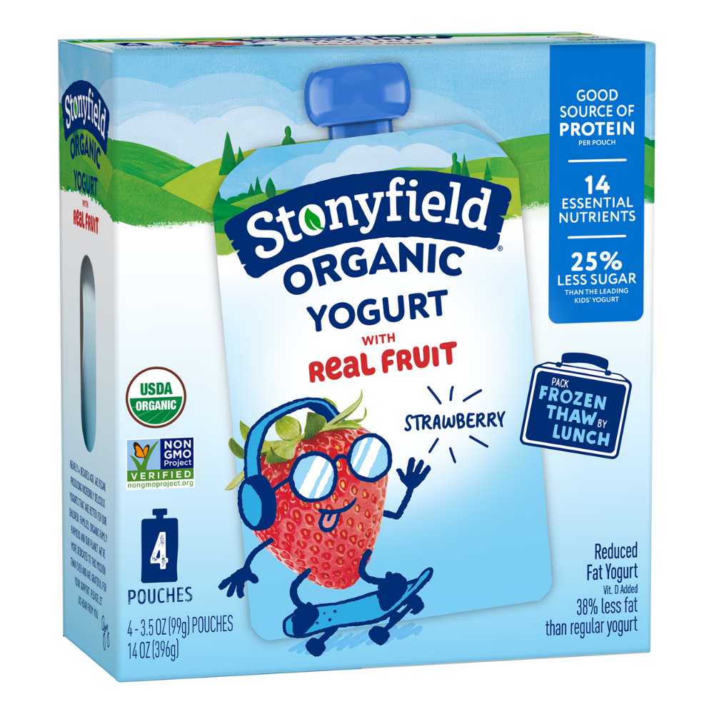 Kids Strawberry Lowfat Yogurt Pouches, Strawberry by Stonyfield - Tier D kids snack