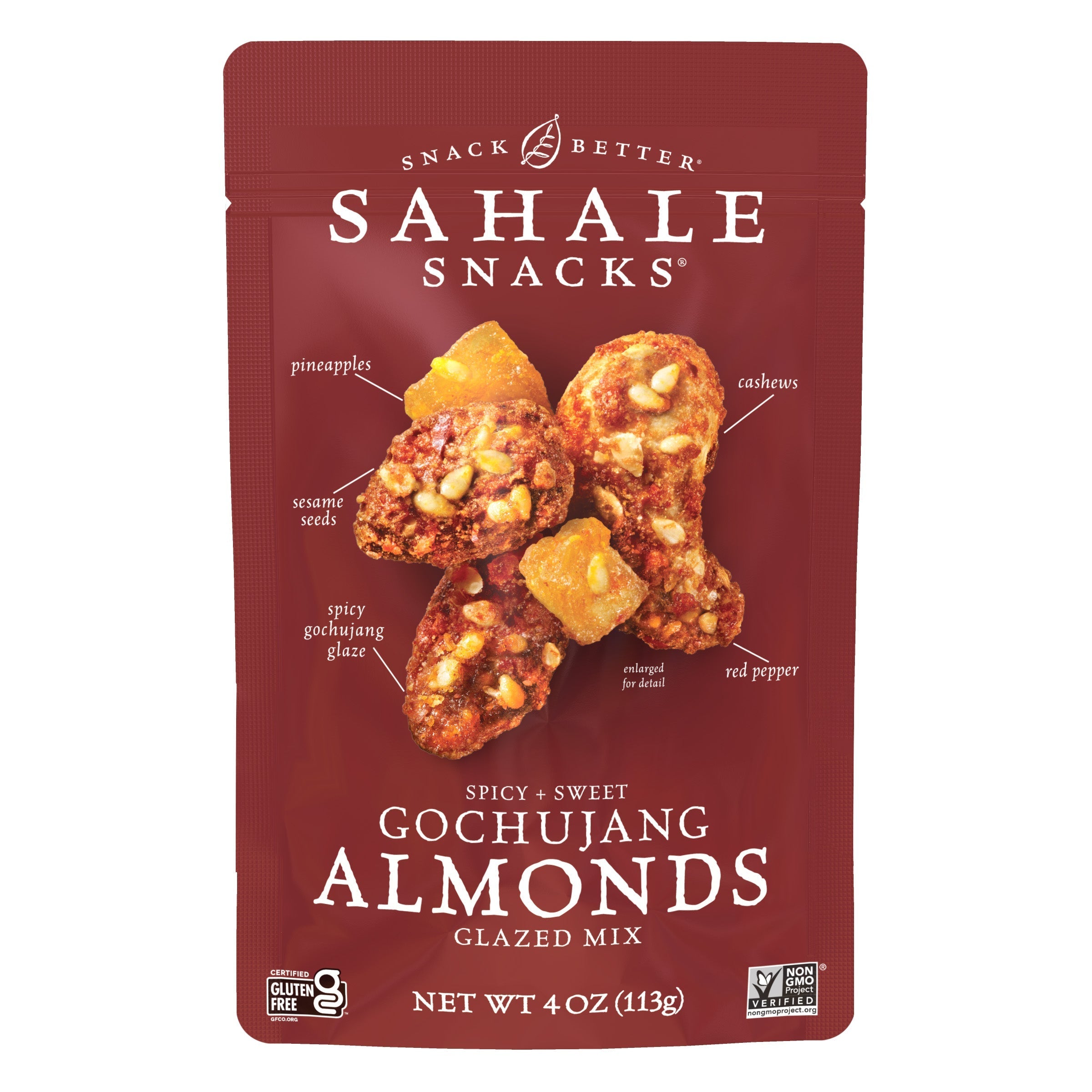 Spicy + Sweet Gochujang Almonds Glazed Mix by Sahale Snacks - Tier C kids snack
