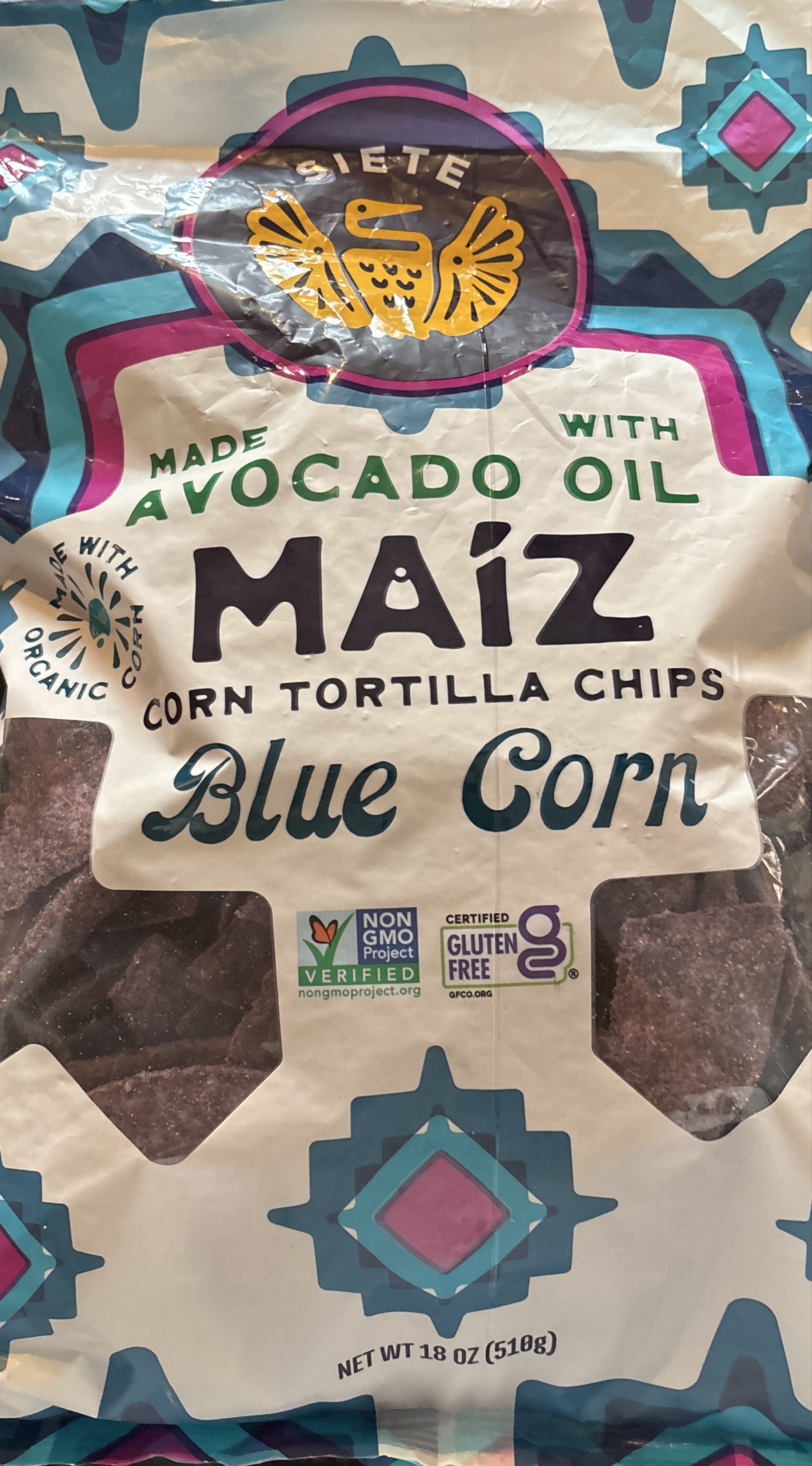 Corn Tortilla Chips Blue Corn by Siete - Tier A kids snack