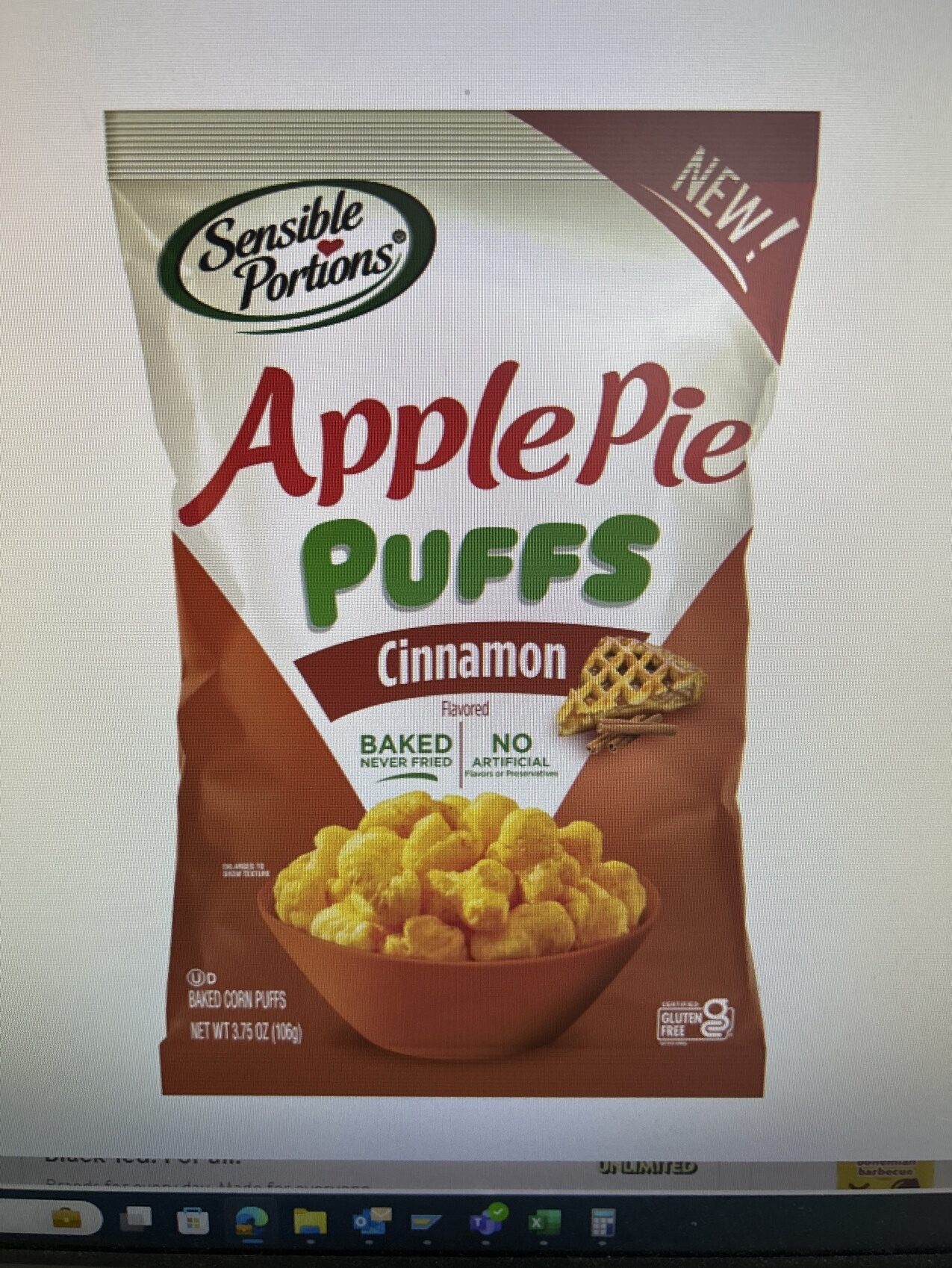 Apple Pie Puffs Cinnamon by Sensible Portions - Tier C kids snack