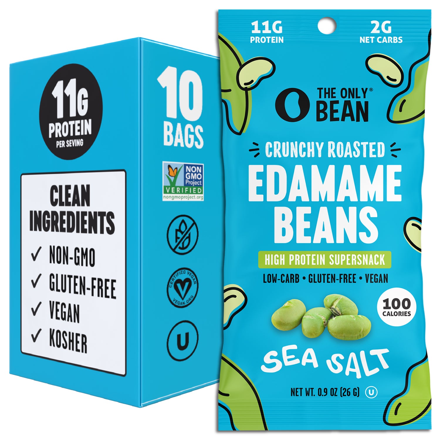 Crunchy Roasted Edamame ā Sea Salt by The Only Bean - Tier B kids snack