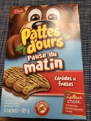 Bear paws strawberries and cereal by Dare - Tier E kids snack