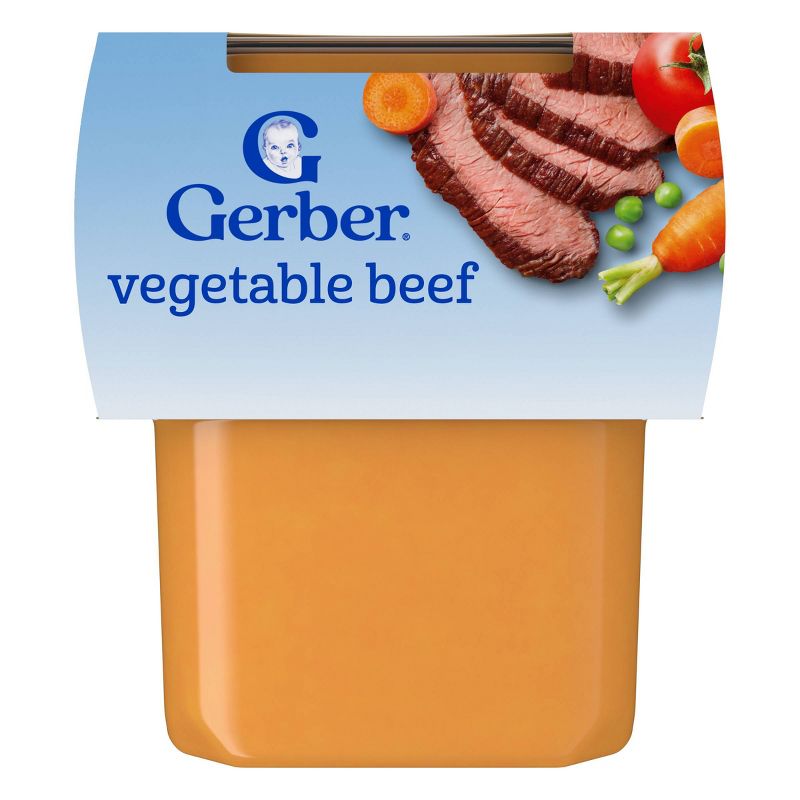 Gerber Baby Food Stage 2 Vegetable & Beef Puree Tub - 2ct/4oz by Gerber - Tier B kids snack