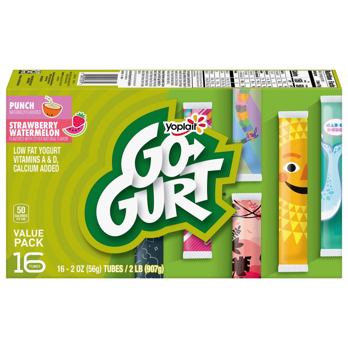 Go-Gurt Variety Pack Punch/Strawberry Watermelon by Yoplait - Tier D kids snack