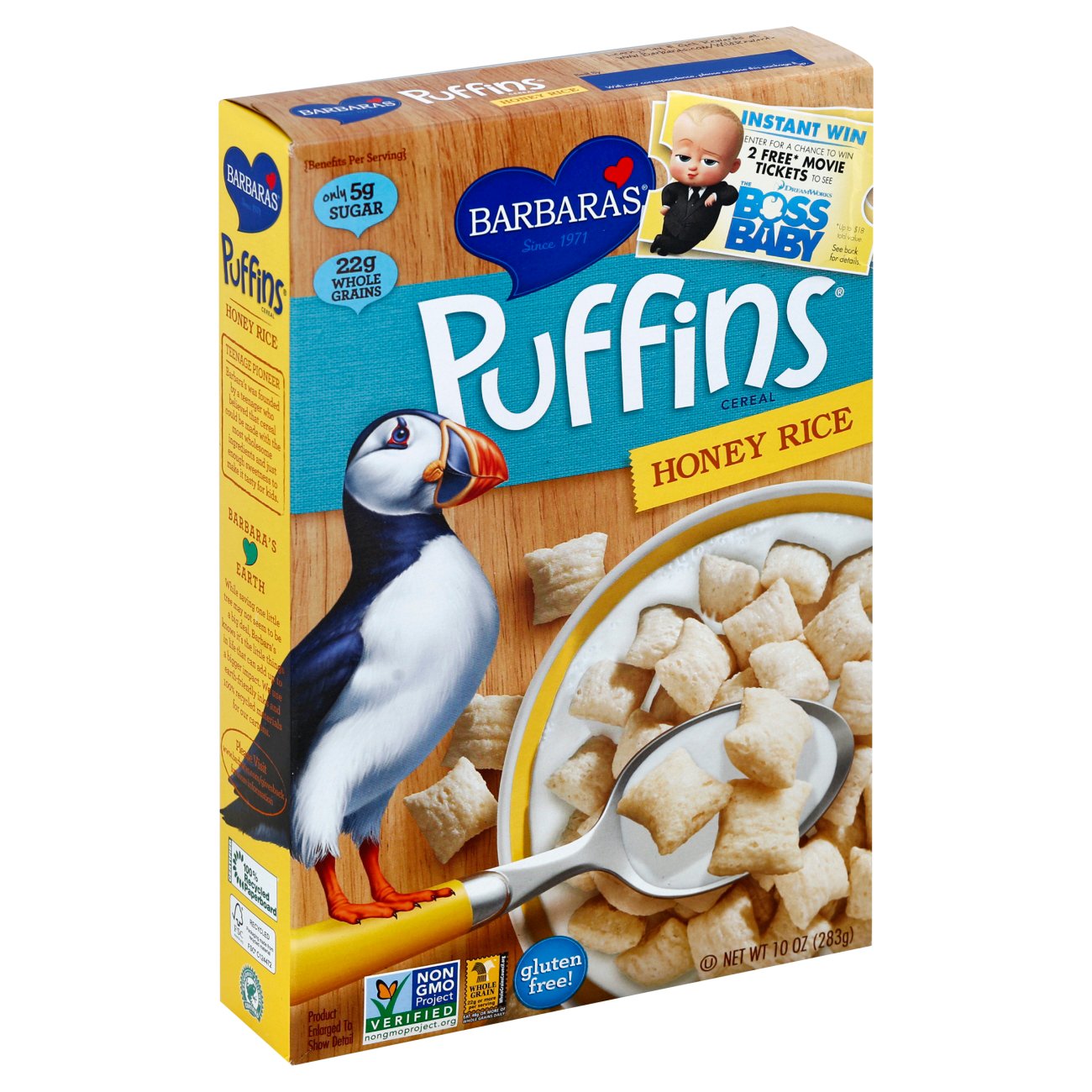 Barbara's Honey Rice Puffins Cereal by Barbara's - Tier E kids snack