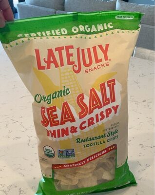 Sea Salt Thin & Crispy Restaurant Style Tortilla Chips by Late July - Tier A kids snack