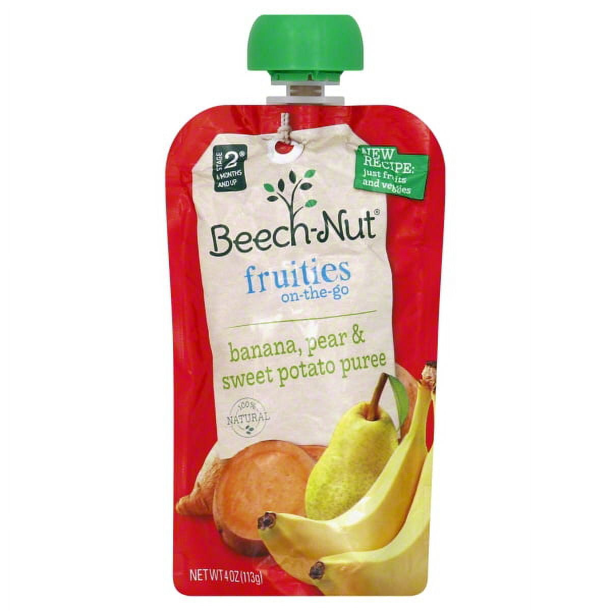 Fruities On-The-G0, Banana, Pear & Sweet Potato Puree by Beech-Nut - Tier B kids snack