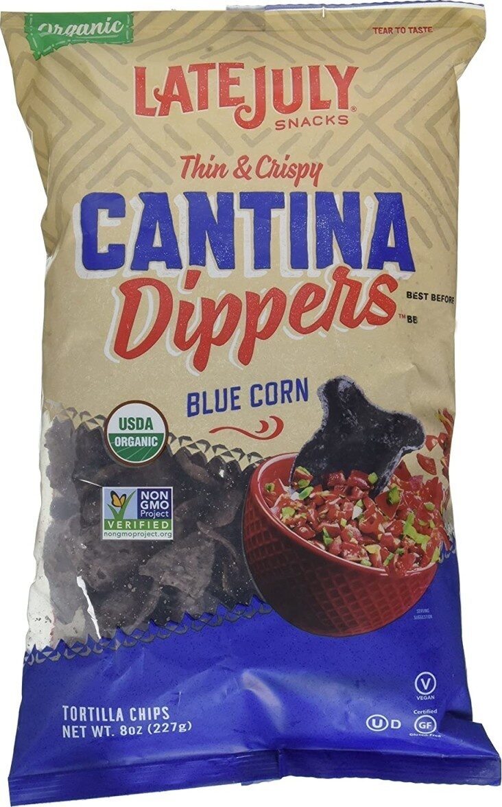 Organic Blue Corn Thin & Crispy Cantina Dippers by Late July - Tier A kids snack