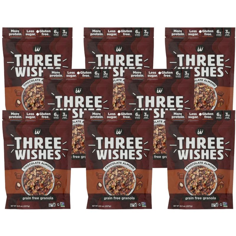 Three Wishes Chocolate Almond Grain Free Granola - Case of 8/8 oz by Three Wishes - Tier C kids snack
