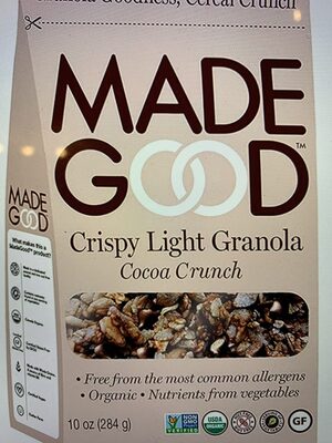 Organic Crispy Light Granola Cocoa Crunch by MadeGood - Tier E kids snack