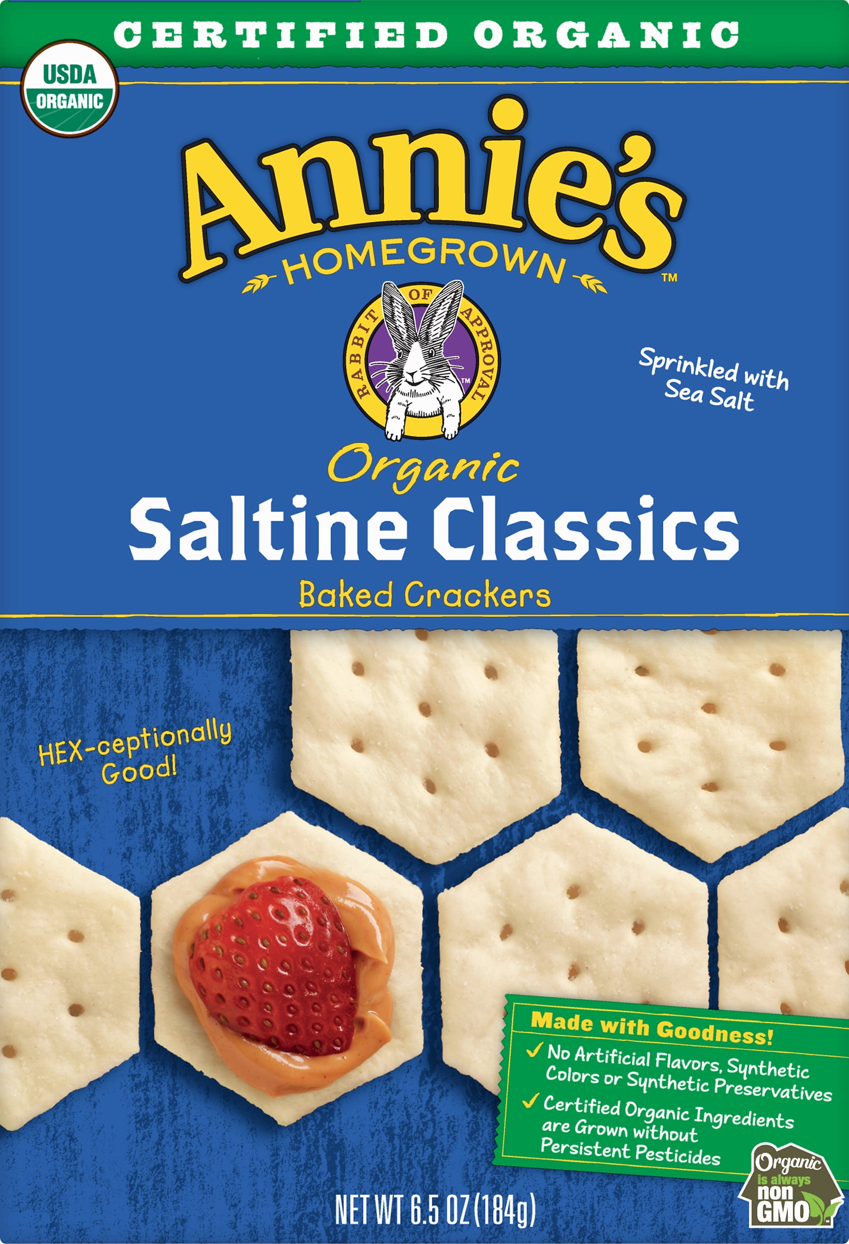 Organic Saltine Classics Crackers by Annie's Homegrown - Tier E kids snack
