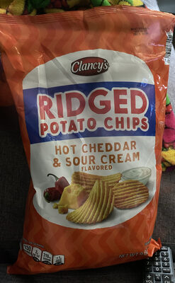 Ridged Potato Chips Hot Cheddar & Sour Cream Flavored by Clancy's