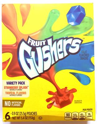 Gushers Strawberry Splash and Tropical Fruit 6 Count by Fruit Gushers - Tier E kids snack