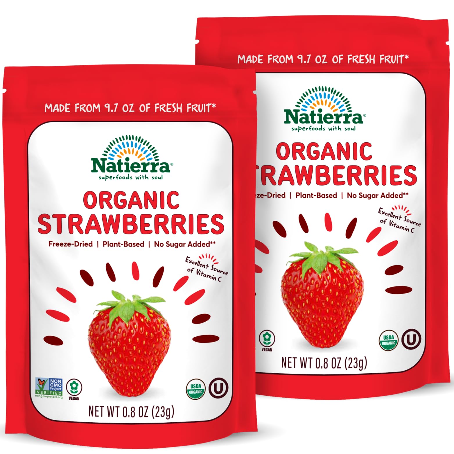 Organic Freeze-Dried Strawberries by Natierra - Tier B kids snack