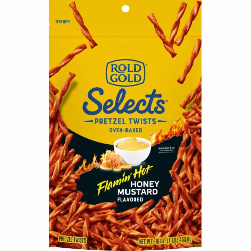 Pretzel Twists Flamin' Hot Honey Mustard Flavored by Rold Gold - Tier B kids snack