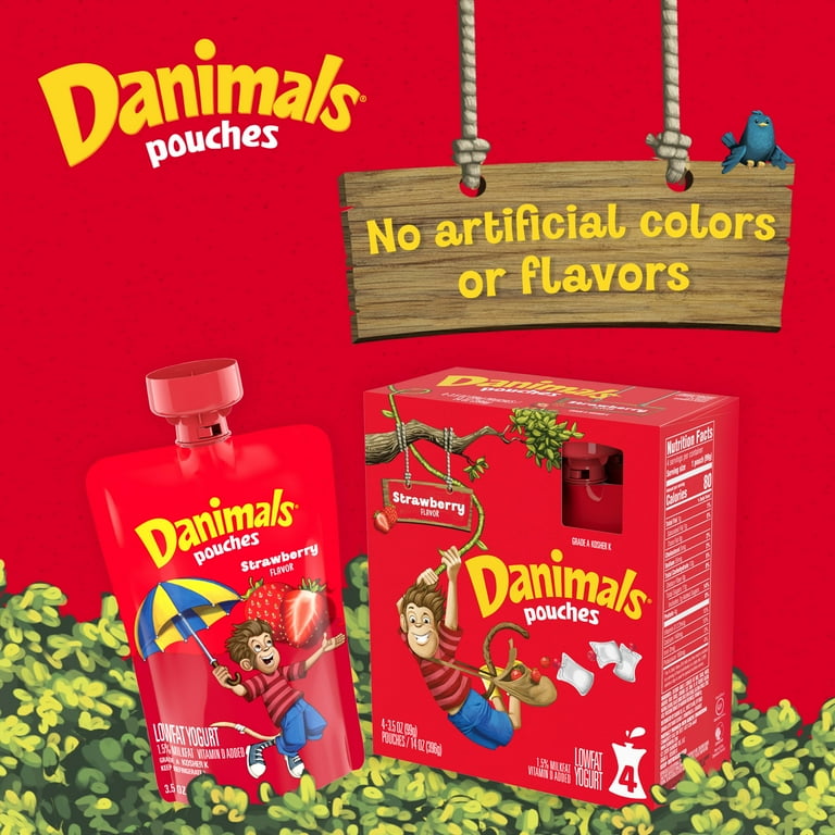 Danimals Squeezable Lowfat Yogurt Strawberry by Danimals - Tier E kids snack