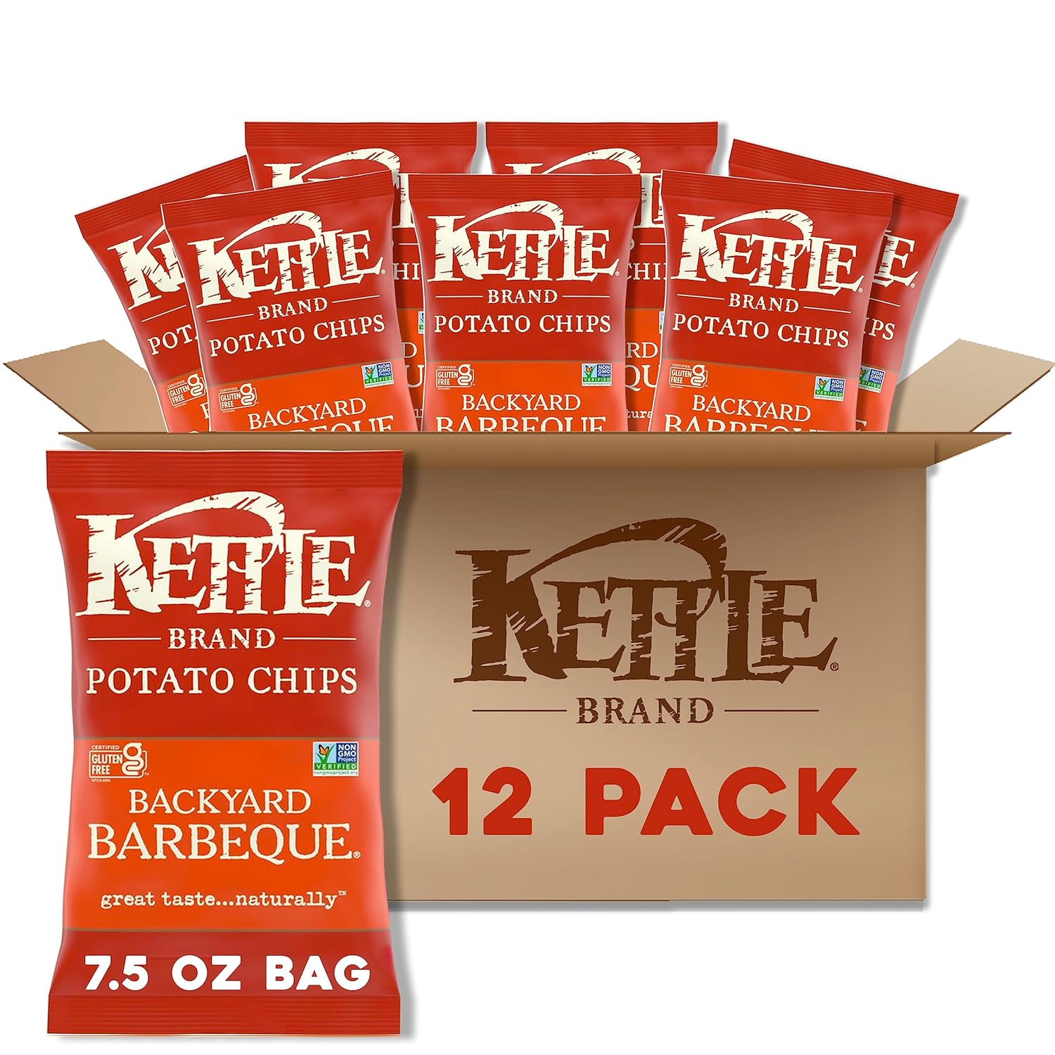 Potato Chips, Backyard Barbeque Kettle Chips, Snack Bag by Kettle Brand - Tier E kids snack