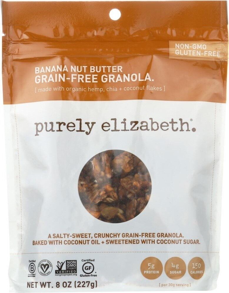 Banana Nut Butter Nut Granola by Purely Elizabeth - Tier C kids snack