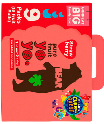 Real Fruit Yoyos Strawberry Family Pack by BEAR - Tier E kids snack