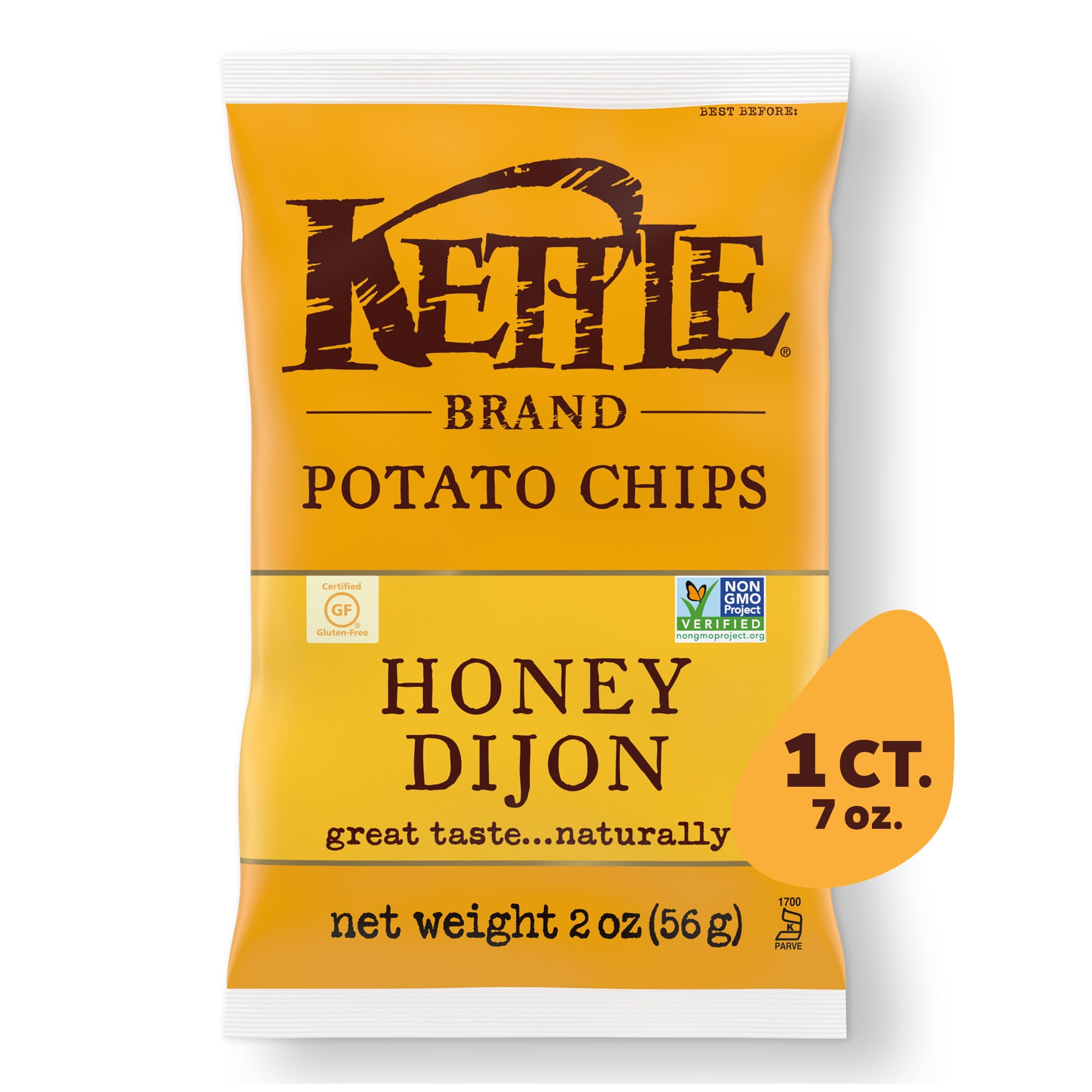 Potato Chips, Honey Dijon Kettle Chips, Snack Bag by Kettle Brand - Tier E kids snack
