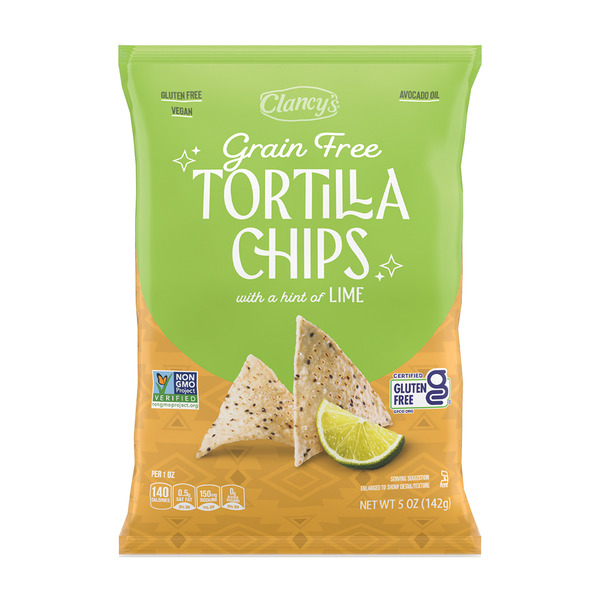 Grain Free Tortilla Chips with a hint of lime by Clancy's - Tier A kids snack