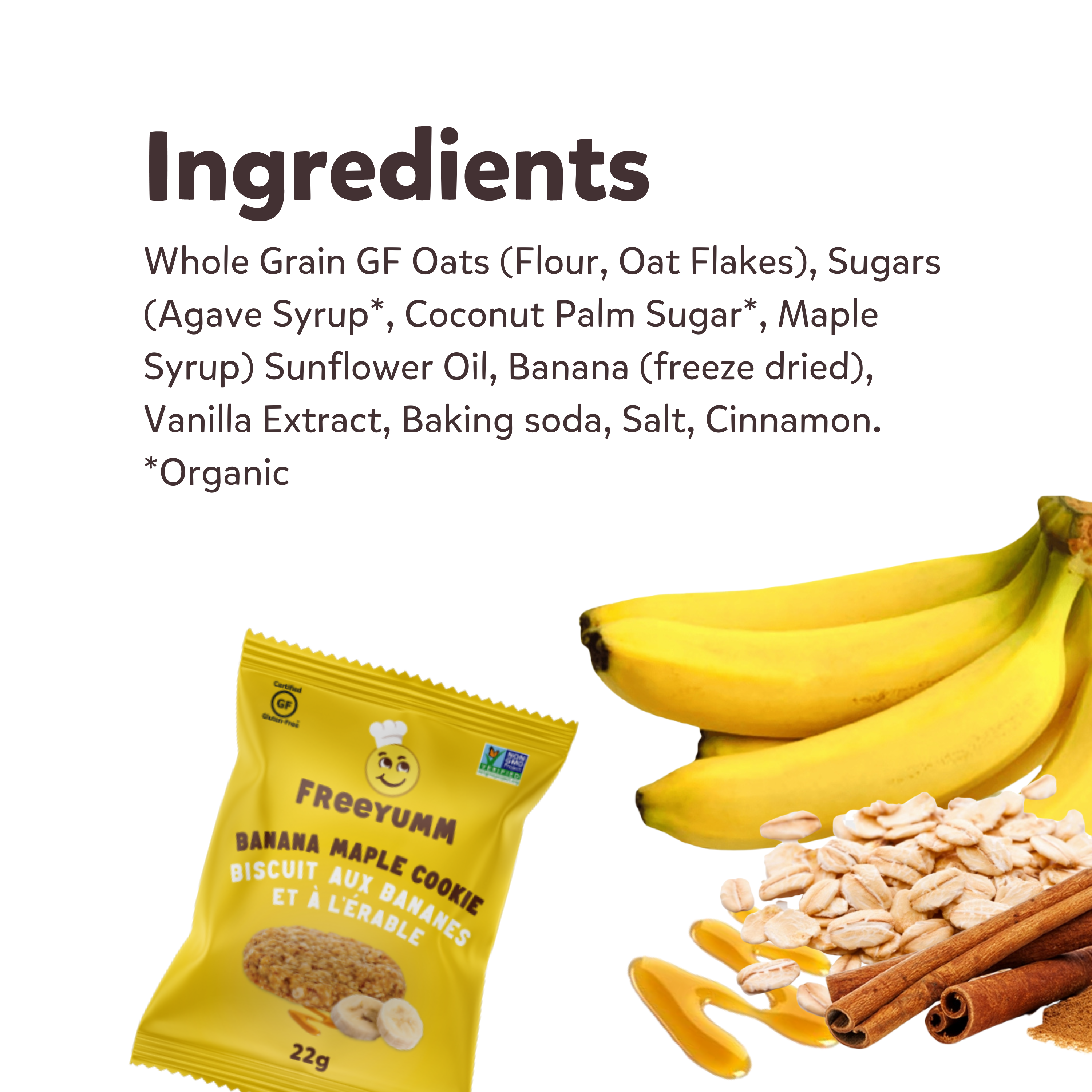 Banana Maple Soft Baked Cookies by FreeYumm - Tier D kids snack