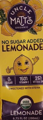 Uncle Matt's Organic No Sugar Added Lemonade Juice Box by Uncle Matt's Organic - Tier A kids snack