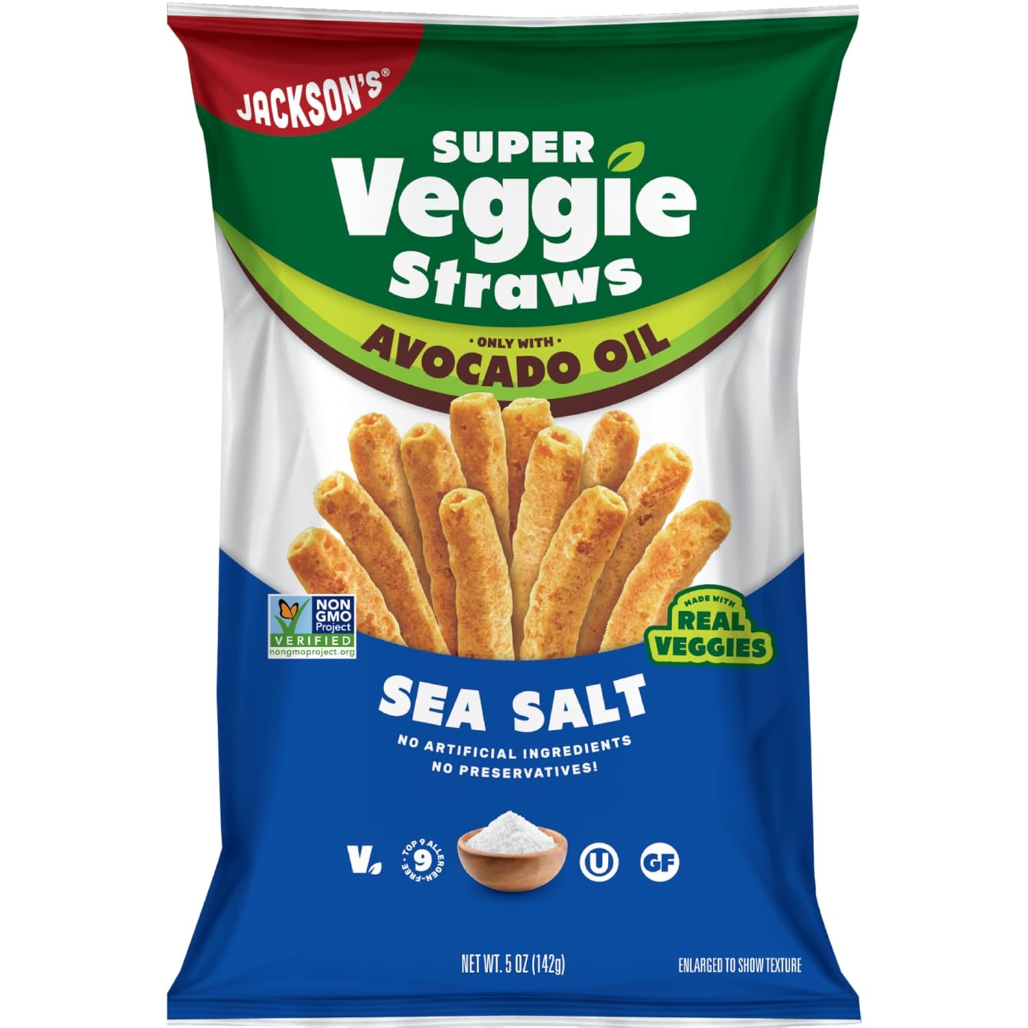 Super Veggie Straws Sea Salt by Jackson's - Tier B kids snack