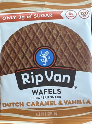 Caramel Filled Stroopwafel DUTCH CARAMEL & VANILLA by Rip Van - Tier C kids snack