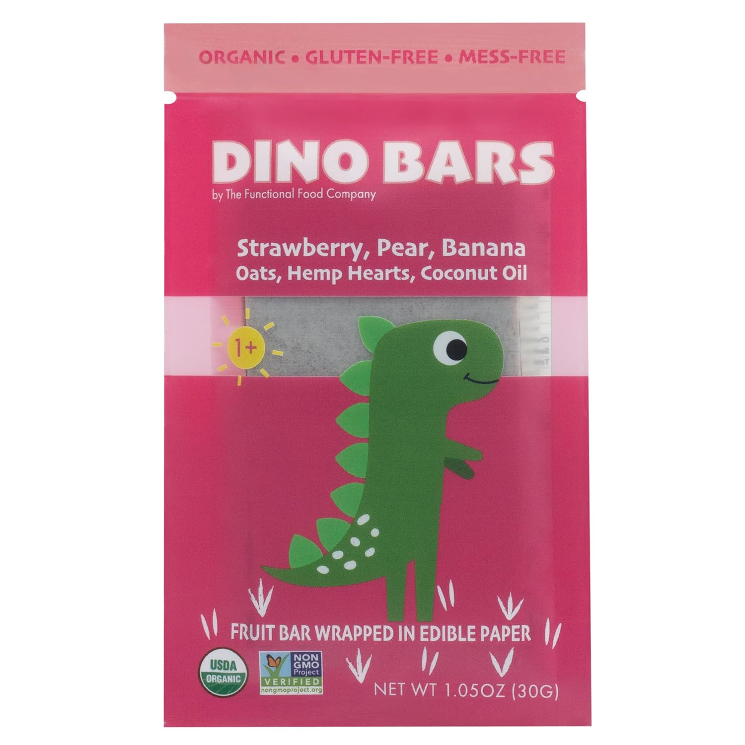 Strawberry Organic Fruit Bar by Dino Bars - Tier C kids snack