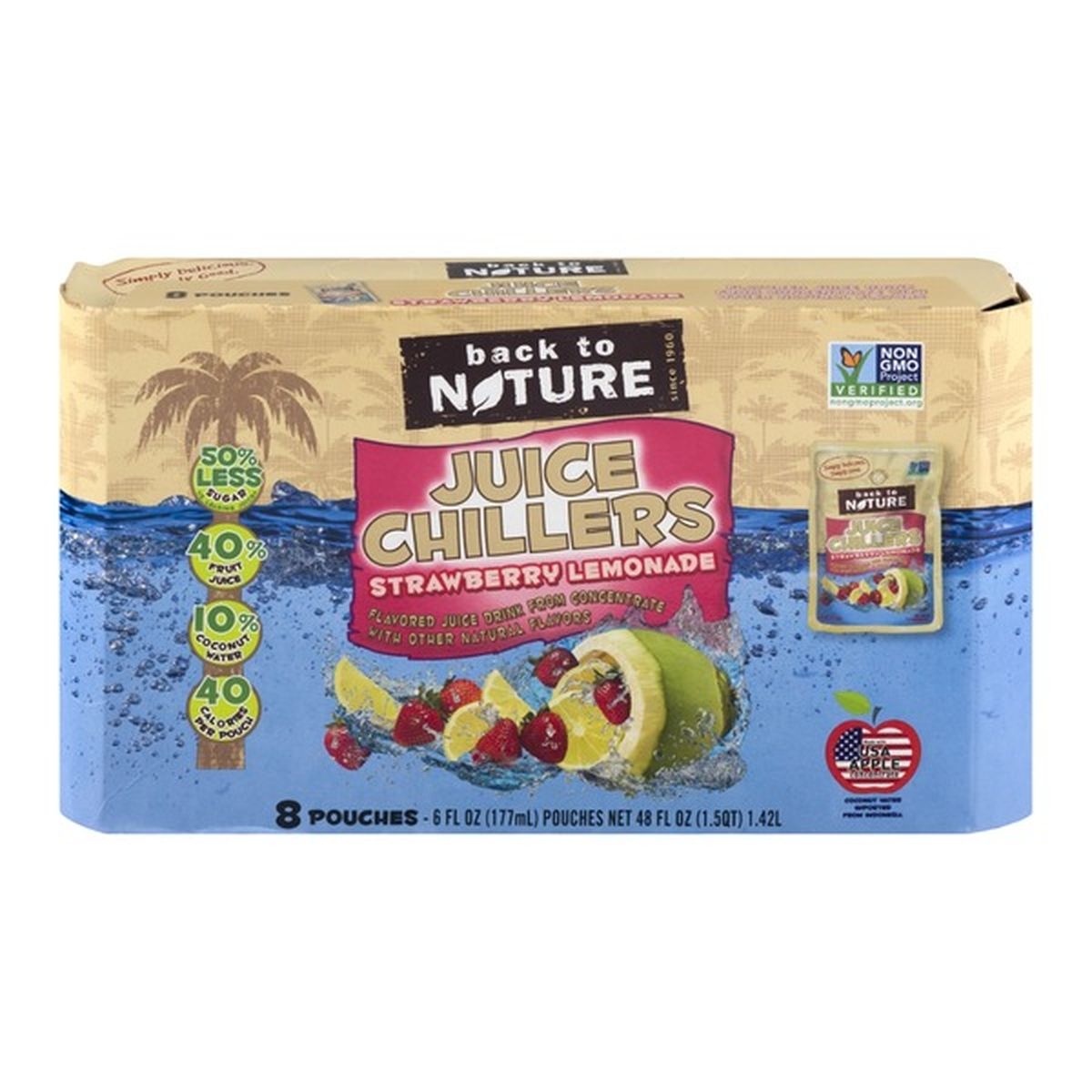 Juice Chillers Drink From Concentrate, Strawberry, Lemonade by Back to Nature - Tier E kids snack