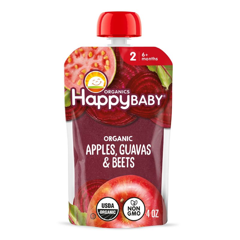 Happy Baby Organic Apples, Guavas & Beets Baby Food Pouch by Happy Baby