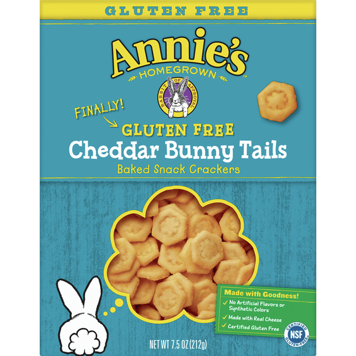 Annie's Gluten Free Baked Cracker Cheddar Bunny Tails by Annie's Homegrown - Tier C kids snack