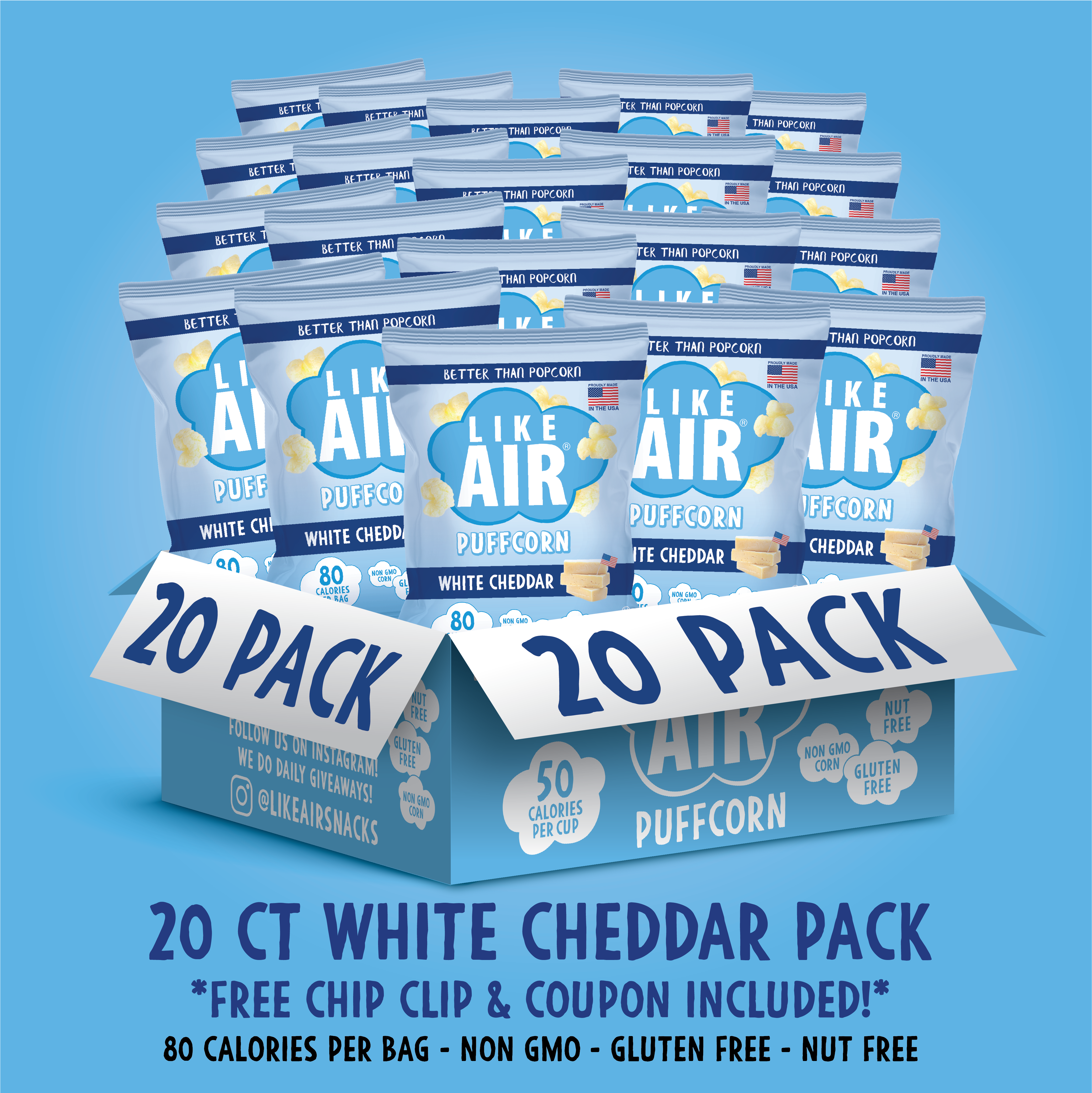 Like Air White Cheddar Puffcorn by Like Air - Tier B kids snack