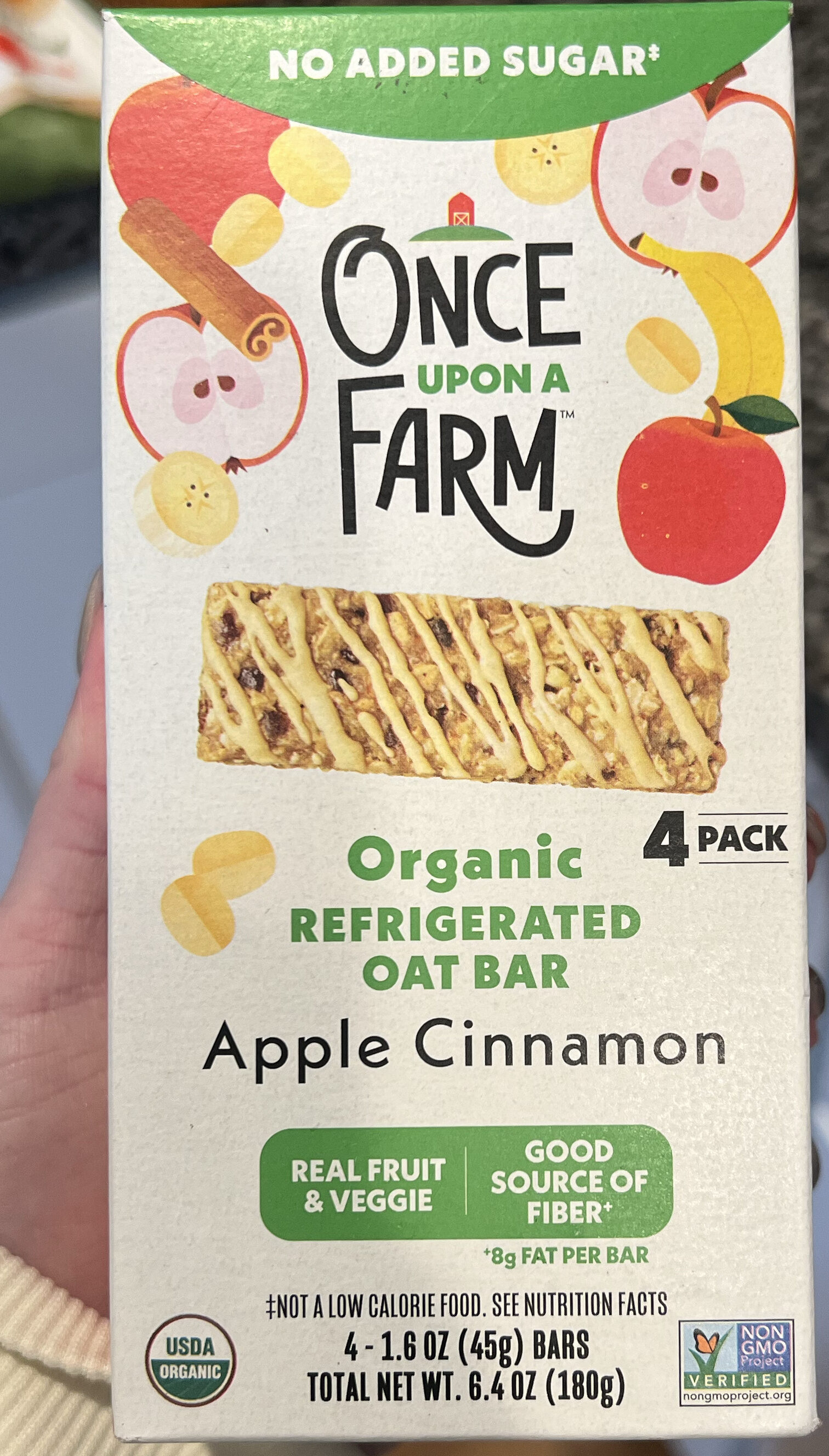 Organic Refrigerated Oat Bar Apple Cinnamon by Once Upon a Farm