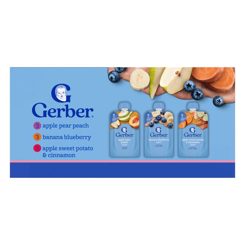 Gerber Non-GMO Stage 2 Fruit & Veggie Pureed Baby Food Pouches Variety Pack by Gerber - Tier B kids snack