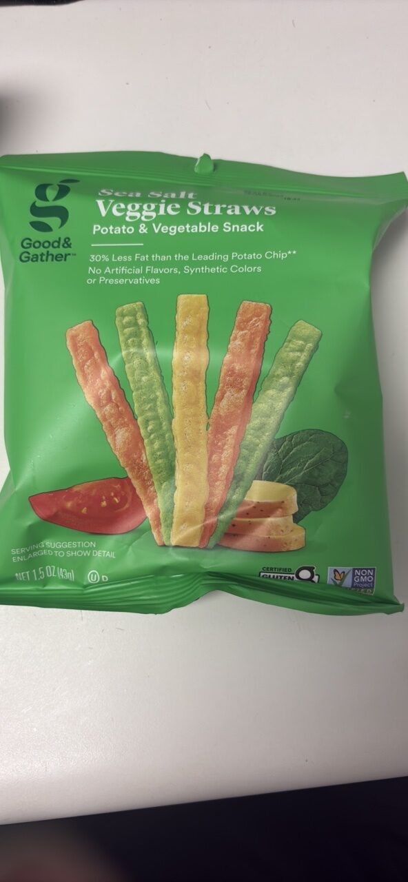 Sea Salt Veggie Straws Potato & Vegetable Snack by Good & Gather - Tier E kids snack