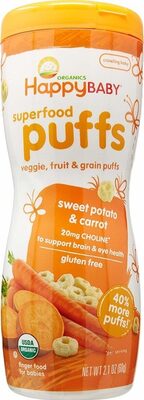Organic baby food superfood puffs sweet potato carrot by Happy Baby - Tier C kids snack