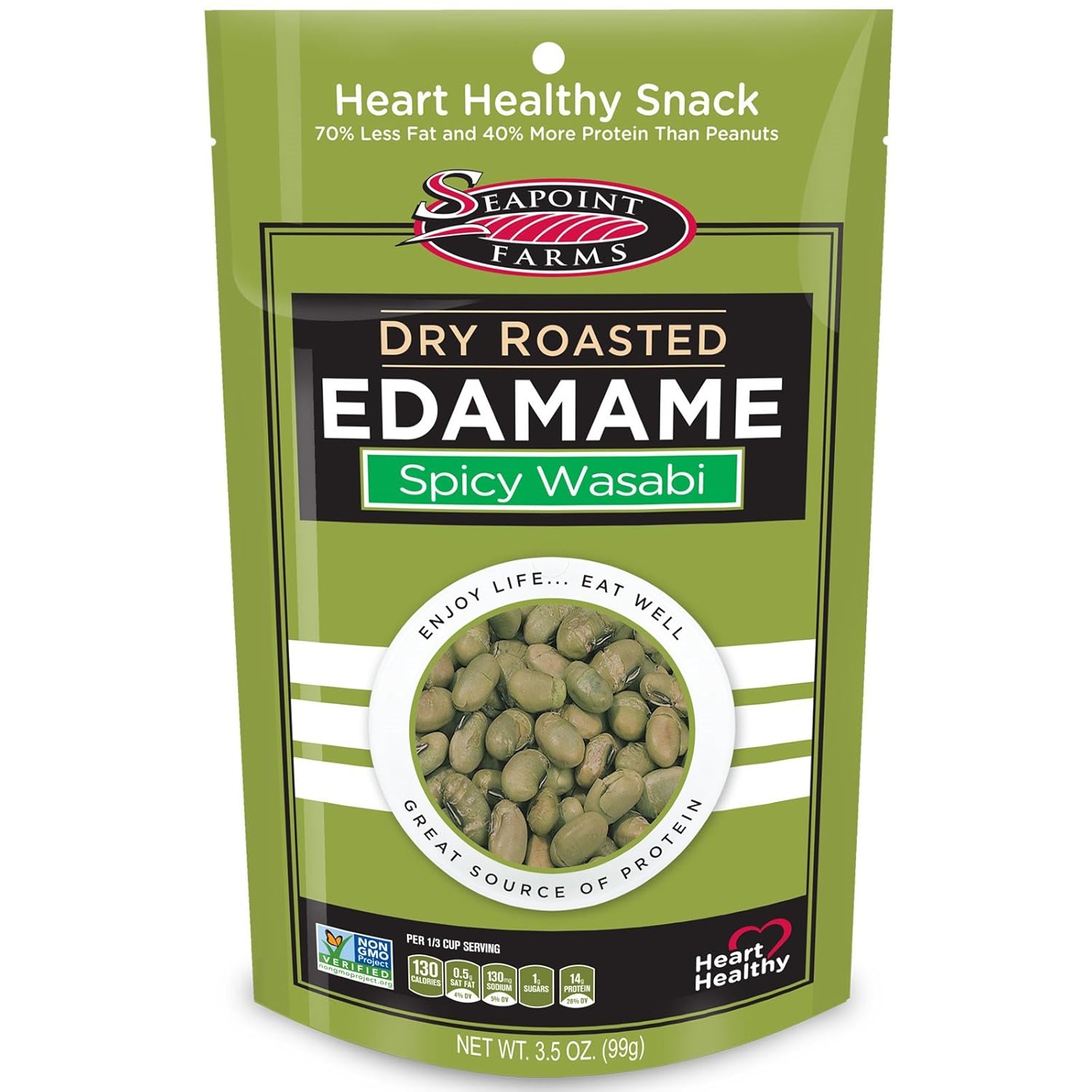 Dry Roasted Edamame Wasabi by Seapoint Farms - Tier B kids snack