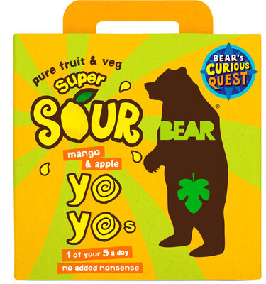 Super Sour Mango & Apple Yoyos 5 x by BEAR - Tier E kids snack