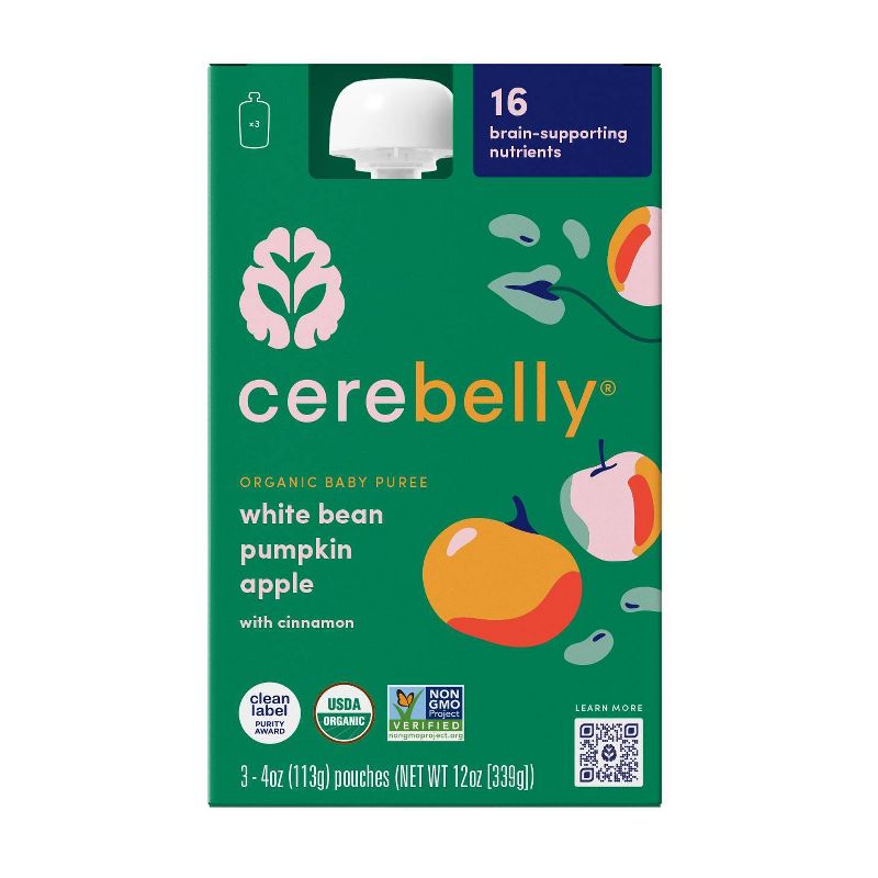 Cerebelly Multipack White Bean Pumpkin Apple Baby Meals by Cerebelly - Tier B kids snack