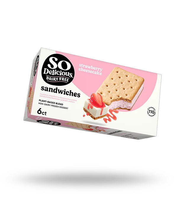 Plant-based Blend Strawberry Cheesecake Dessert Sandwich by So Delicious - Tier E kids snack