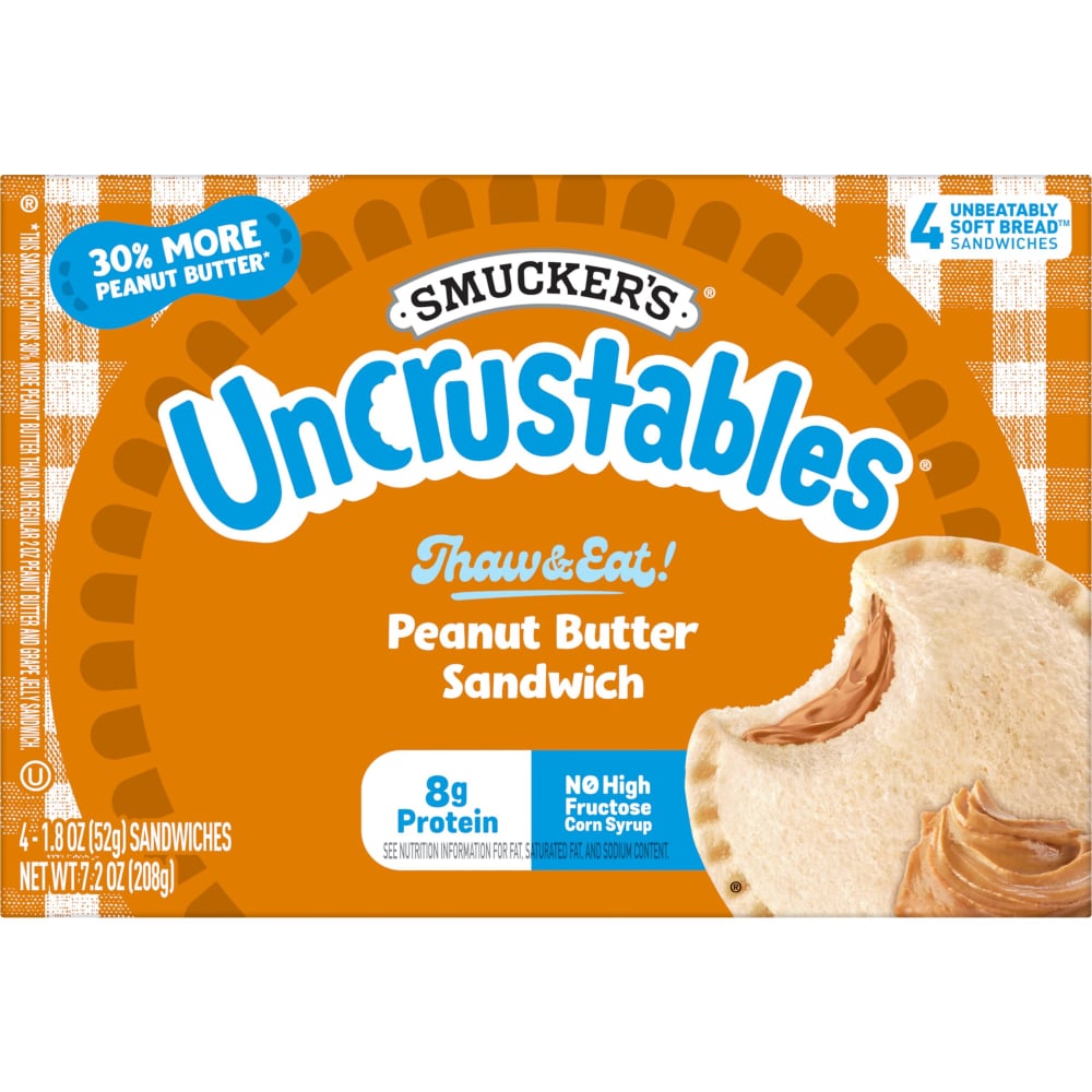 Uncrustables Peanut Butter Sandwich Soft Bread by Smucker's - Tier C kids snack