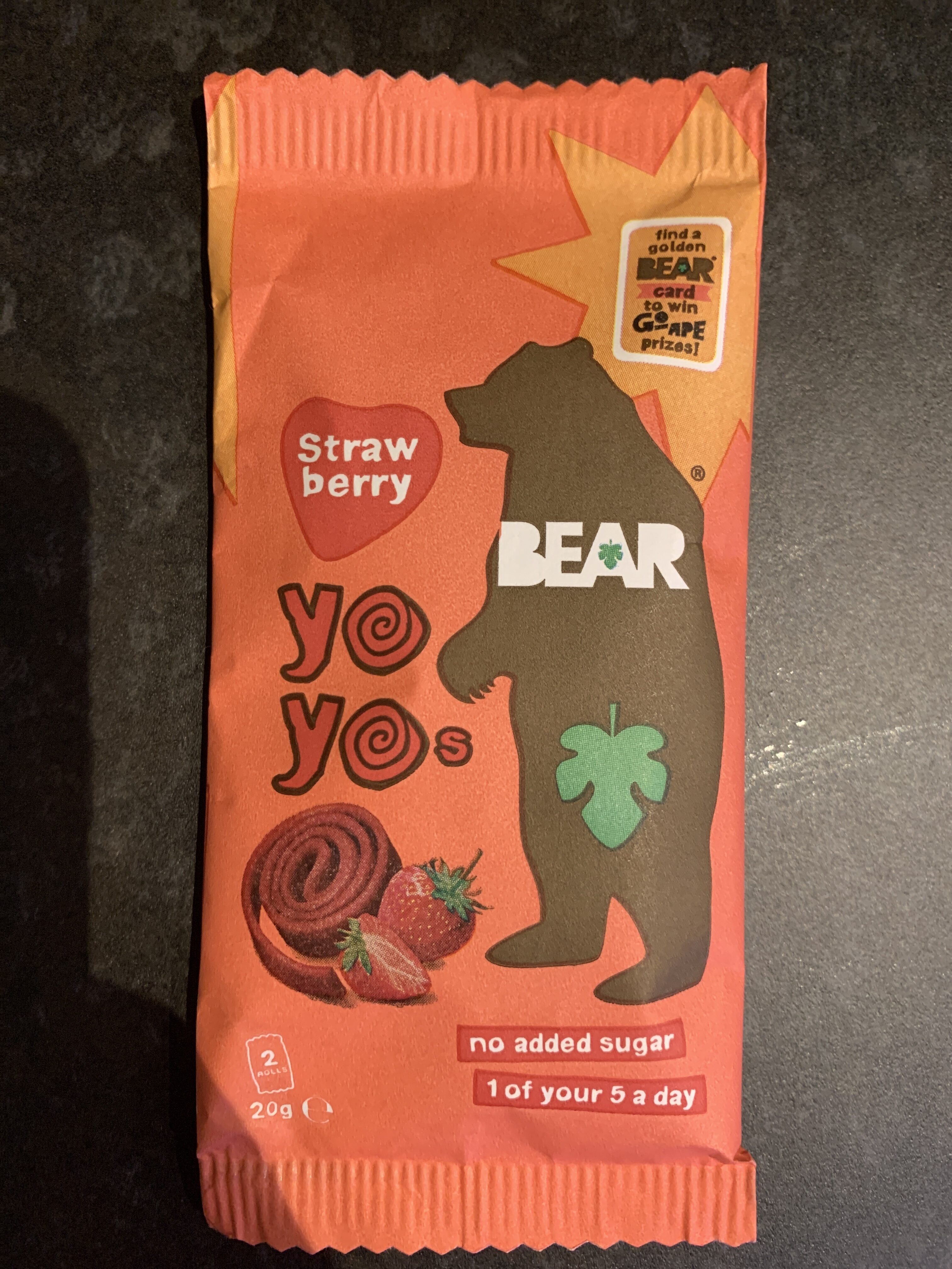Pure Fruit Yoyos Strawberry 20G by BEAR - Tier B kids snack
