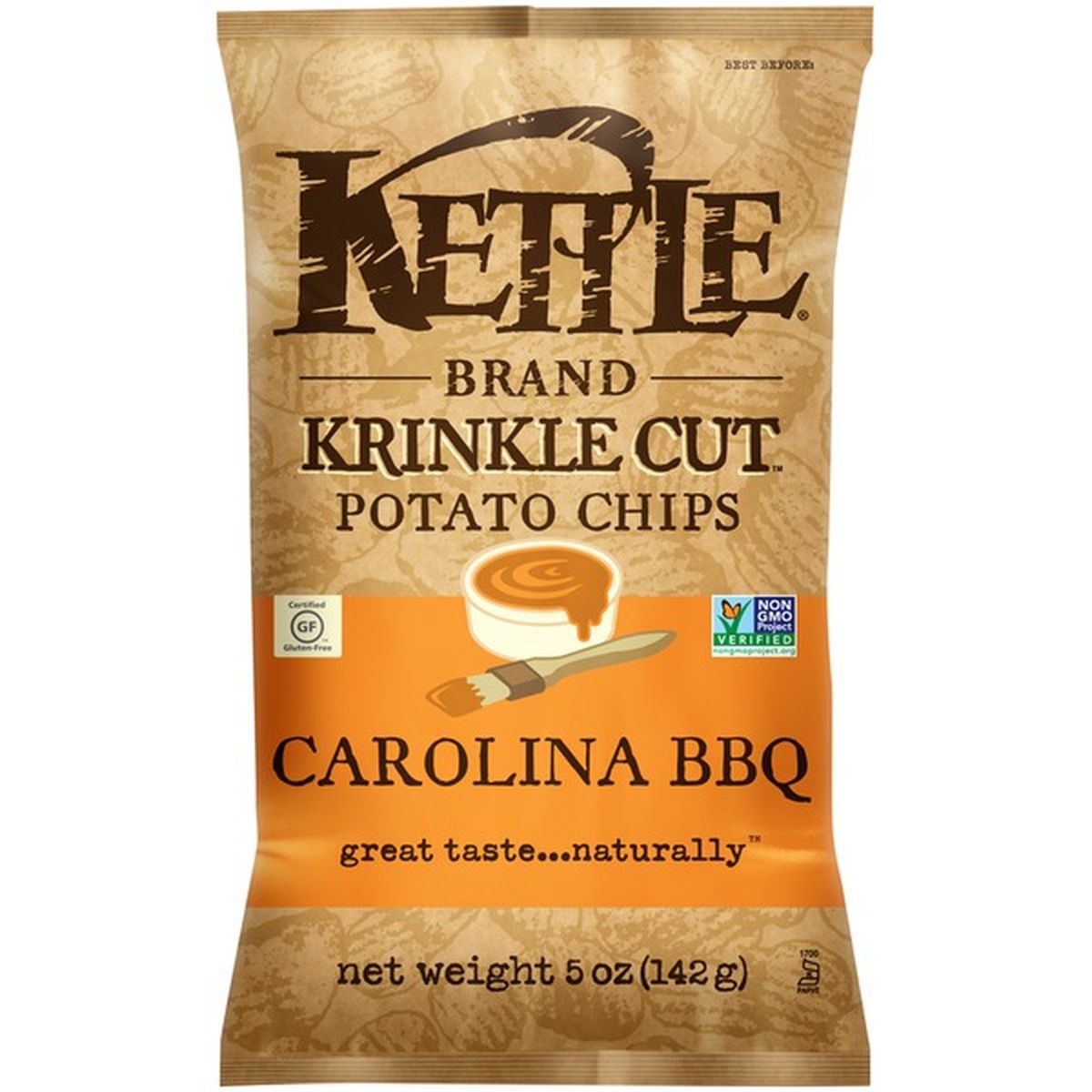 Kettle brand, krinkle cut potato chips, carolina bbq by Kettle Brand - Tier C kids snack