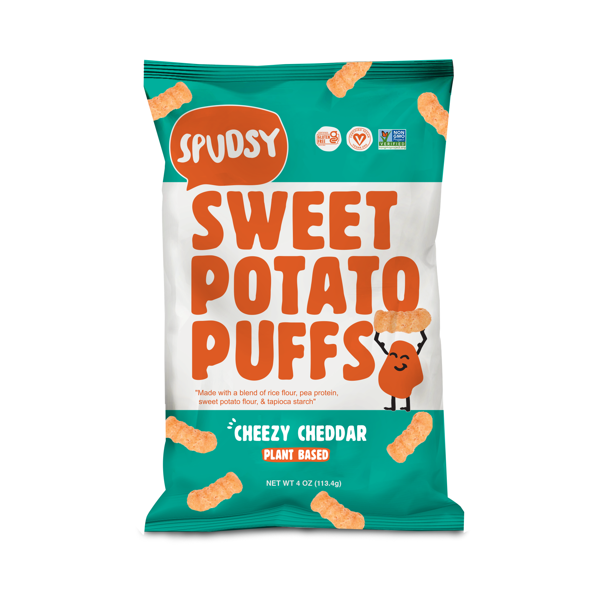 Spudsy Vegan Cheezy Cheddar Sweet Potato Puffs by Spudsy - Tier A kids snack