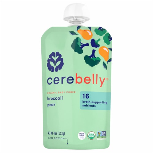 Organic Baby Puree Broccoli Pear by Cerebelly - Tier B kids snack